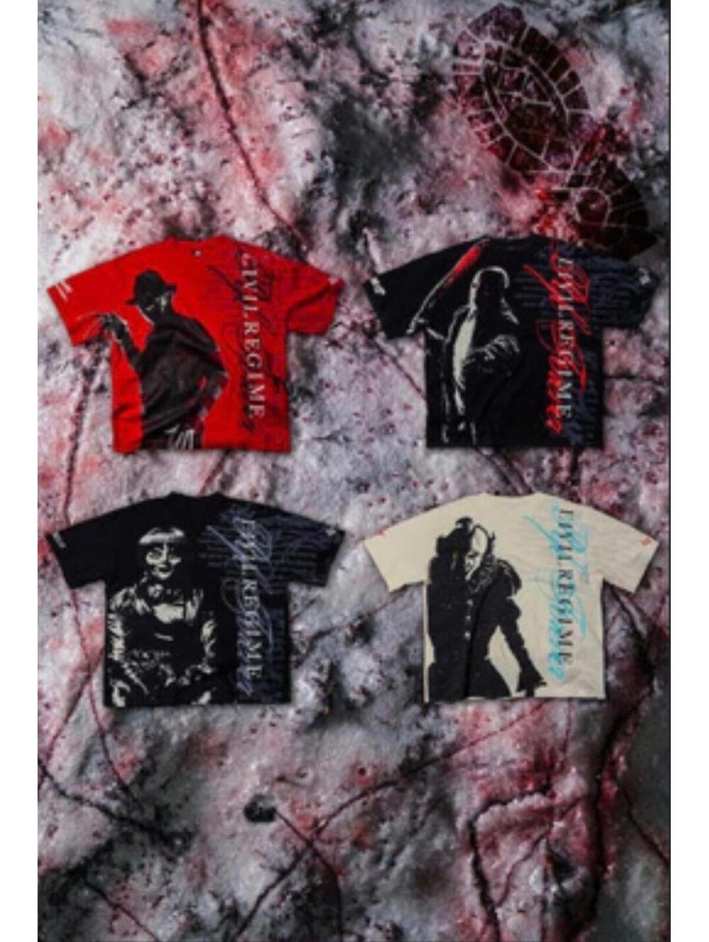 Graphic Print Short Sleeve T-Shirts Set of 4